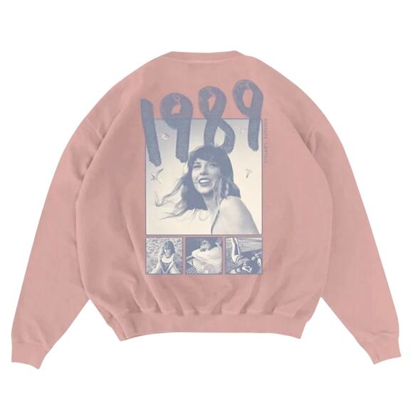 TAYLOR SWIFT 1989 (TAYLOR’S VERSION) PINK CREWNECK Size M, NEW W/O TAG SOO - Picture 1 of 7